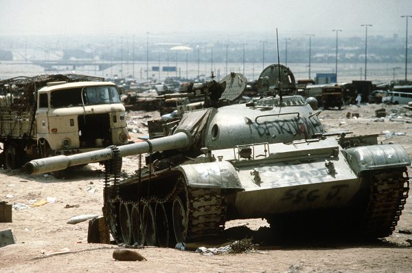A destroyed Iraqi T-55
