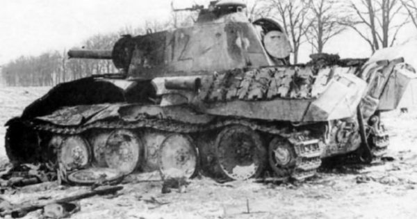 Destroyed Panther Ausf. A number 112 of the Fallschirm-Panzergrenadier Division 2 Hermann Göring. East Prussia February 1945