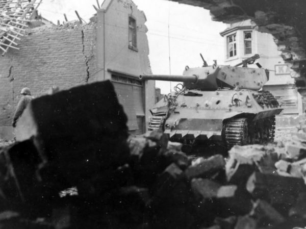 M10 with Hedge Cutter 803rd Tank Destroyer Battalion Übach Germany 1944