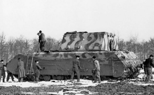 Panzerkampfwagen VIII Maus with simulated dummy turret,17 March 1944, Boblingen