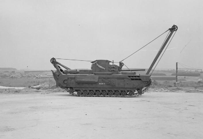 Churchill ARV Mk II with front jib erected