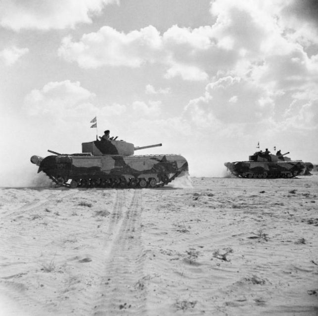 Churchill Mark III tanks of ‘Kingforce’ during the 2nd Battle of El Alamein
