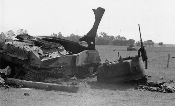 Incredible forces at play to destroy a 34 ton tank like this Commonwealth Sherman III (M4A2).