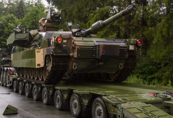 The U.S. Army Europe officials said that Abrams was equipped with visual modifications to simulate having the Trophy active protection system take part in Saber Guardian 19.