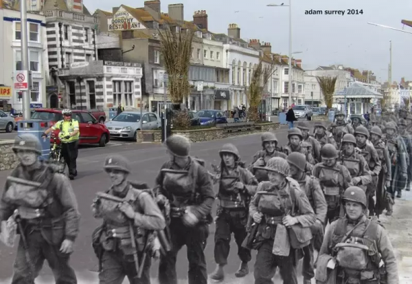 Rudders Rangers in Weymouth, Dorset. Embarking for Pointe du Hoc – then and now by Adam Surrey.