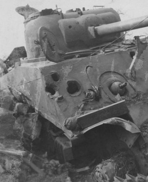 Totally destroyed M4A3E2 “Jumbo”