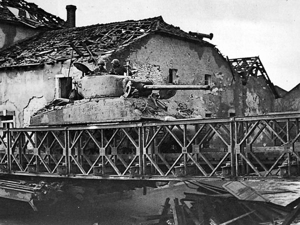 A Sherman tank of the 761st Tank Battalion.