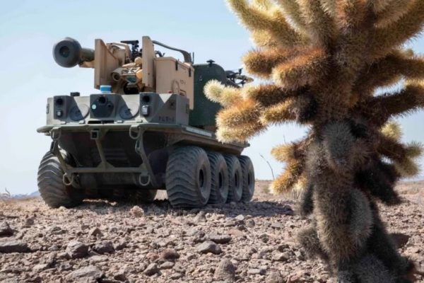 A CROWS-J Javelin missile launcher seen on the left of the vehicle gives it anti-tank capabilities. Courtesy of Carlos Cuebas Fantauzzi U.S. Army