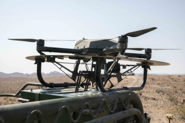 The Origin robot carries its own drone, enabling it to gain situational awareness. Courtesy of Carlos Cuebas Fantauzzi U.S. Army