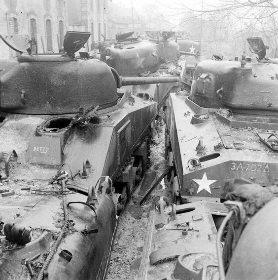 Amazing to see so many Sherman awaiting repair