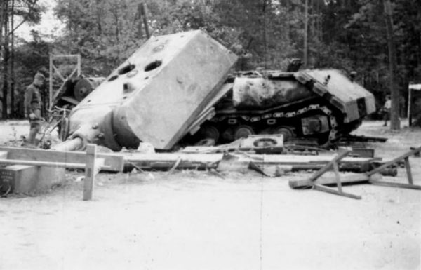 Maus V2 after sabotage at Kummersdorf 1945